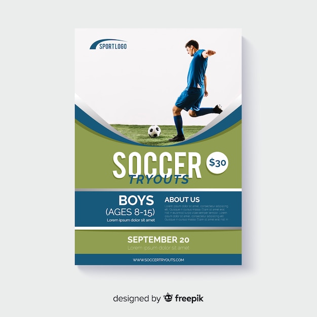 Sport flyer with photo template