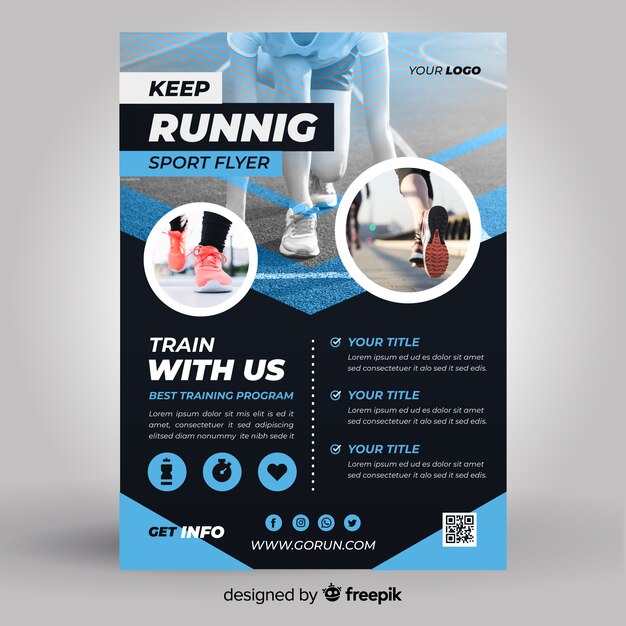 Sport flyer with photo template