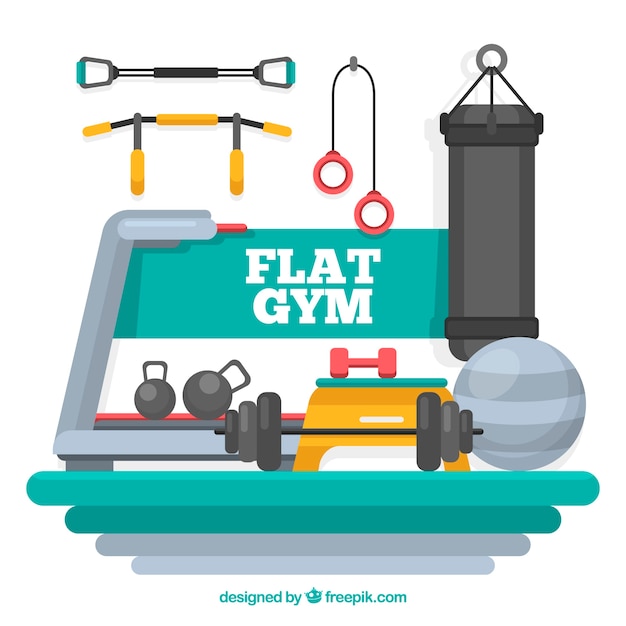 Free Vector sport gym background with exercise machines