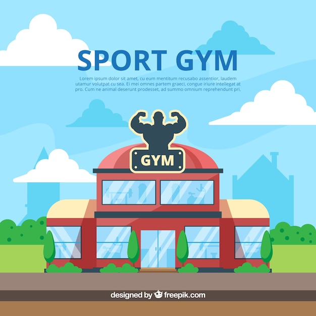 Free Vector sport gym background with exercise machines