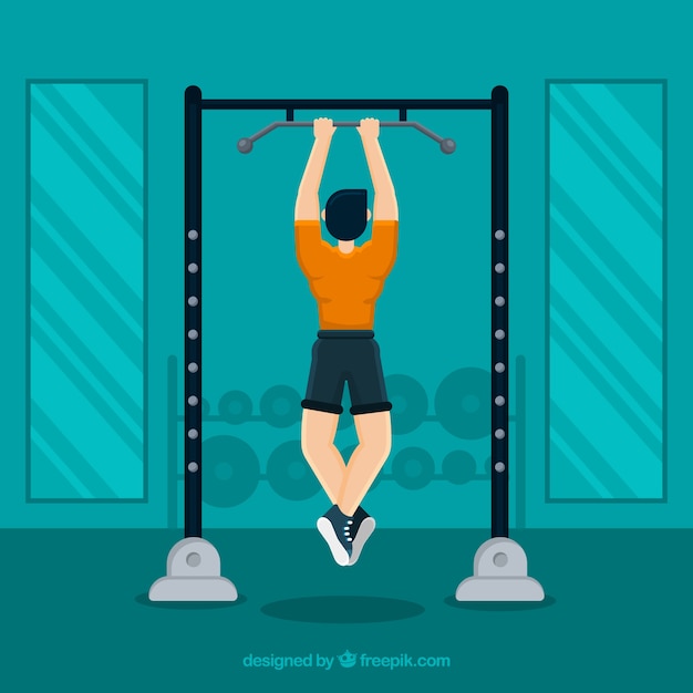 Free Vector sport gym background with people training