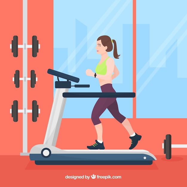 Free Vector sport gym background with people training