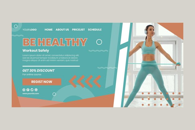 Sport at home landing page template