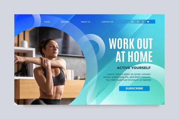 Sport at home landing page template