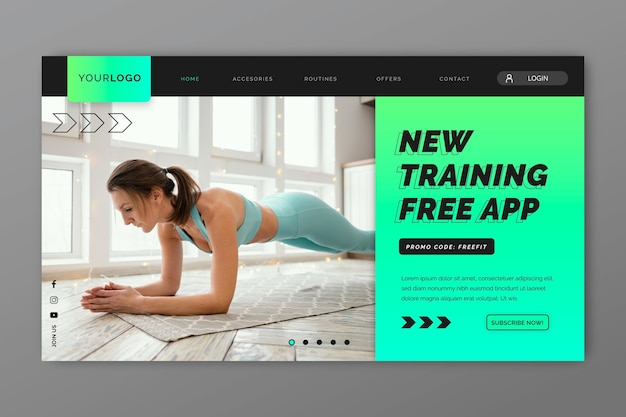 Sport at home landing page template