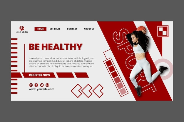 Sport at home landing page template