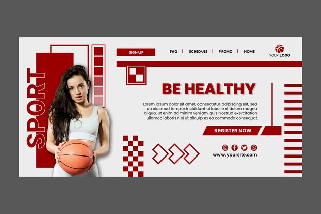 Sport at home landing page template