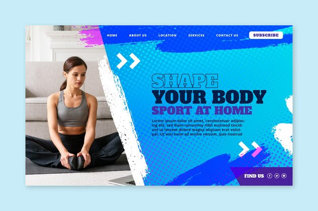 Sport at home landing page template