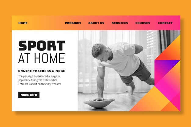 Sport at home landing page