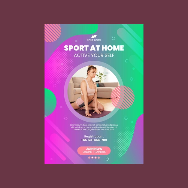 Sport at home poster template