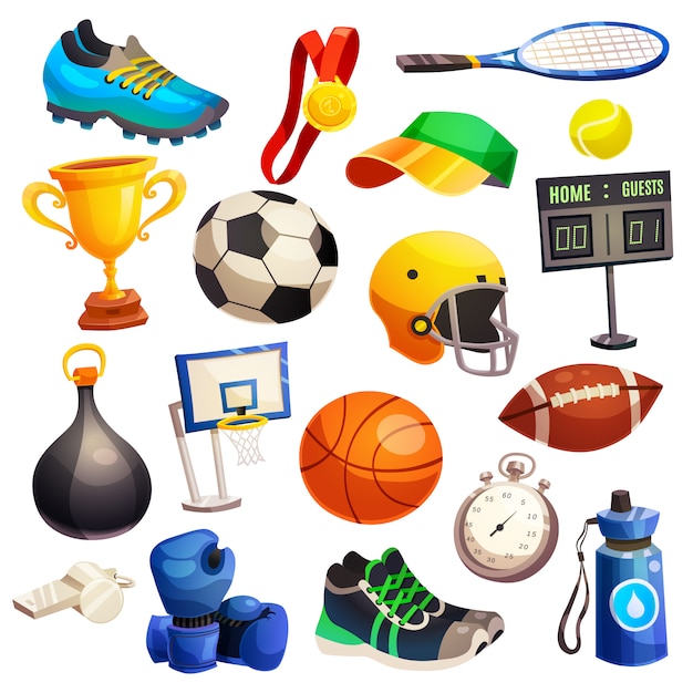 Sport Inventory Decorative Icons Set