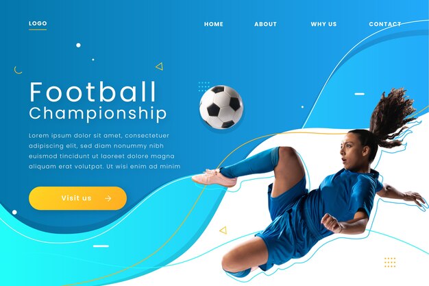 Sport landing page template with image