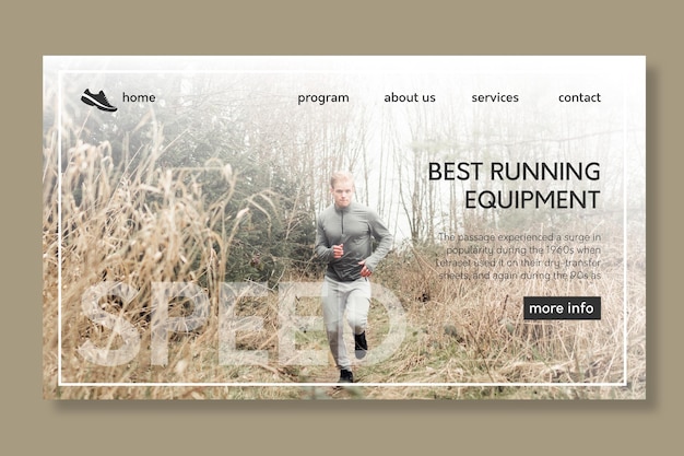 Free Vector sport landing page template