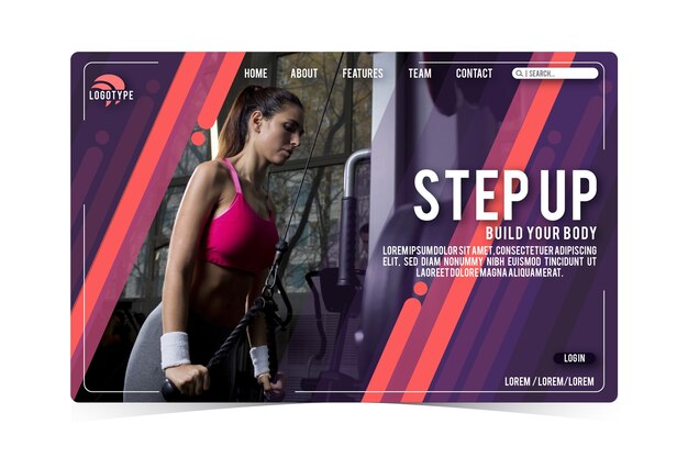 Sport landing page with image