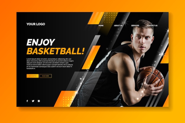 Sport landing page with image