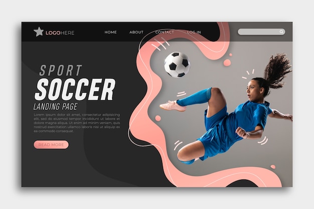 Sport landing page with photo