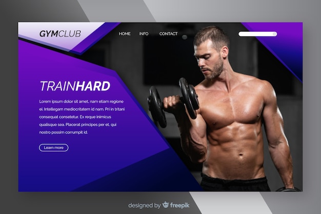 Sport landing page with photo