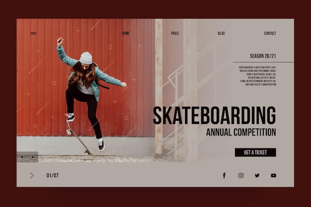 Free vector sport landing page