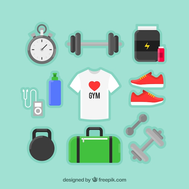 Sport objects and a t-shirt