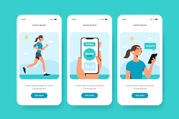 Sport onboarding app screens