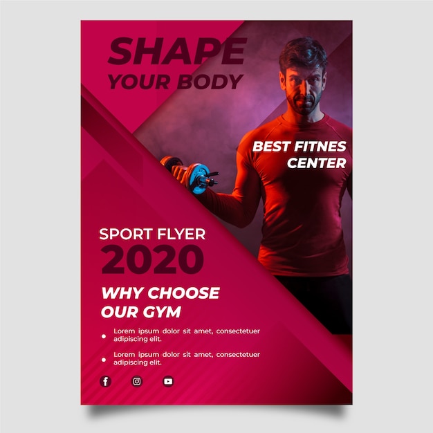 Sport poster design fitness center