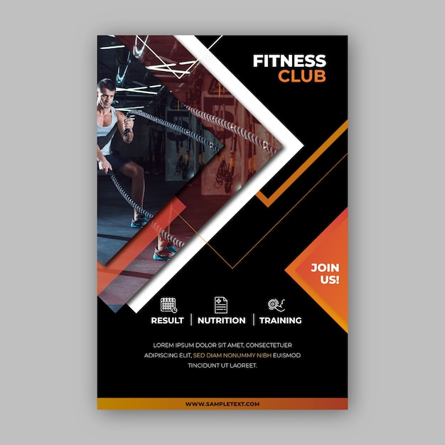 Free Vector sport poster design fitness club