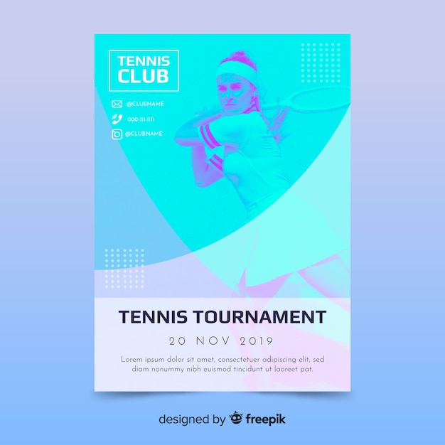 Sport poster template with photo