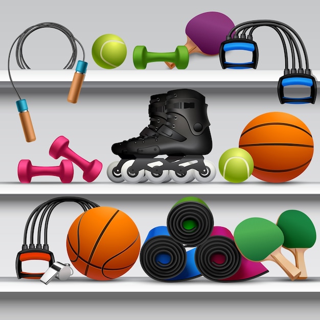 Free vector sport store shelf