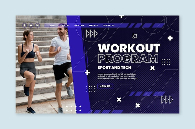 Sport and tech landing page template