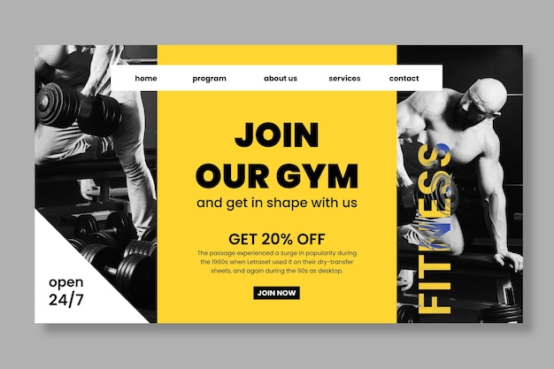 Sport and tech landing page template