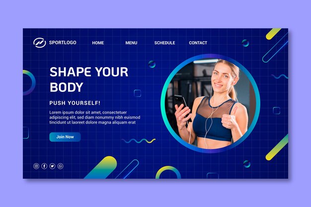 Sport and tech landing page