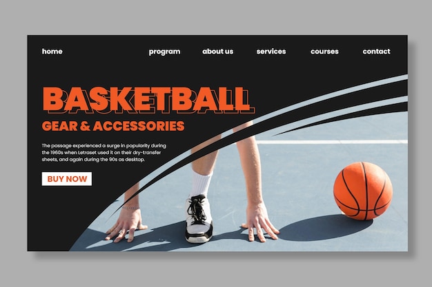 Free Vector sport and tech landing page