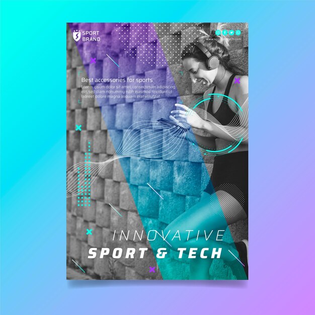 Sport and tech poster template