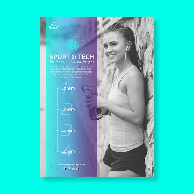 Sport and tech poster template