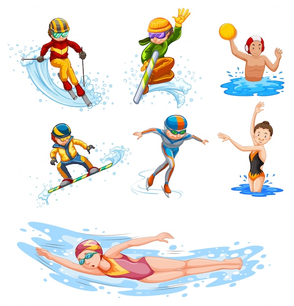 Free Vector sporting activity people on white