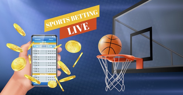 Free Vector sports betting live results app vector banner