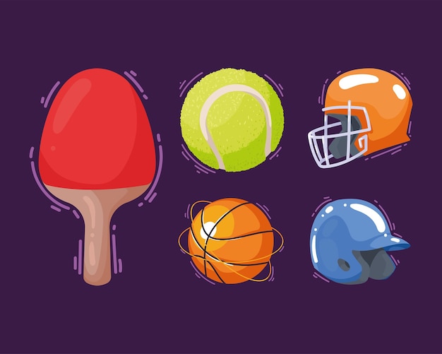 Free Vector sports equipment activity icons