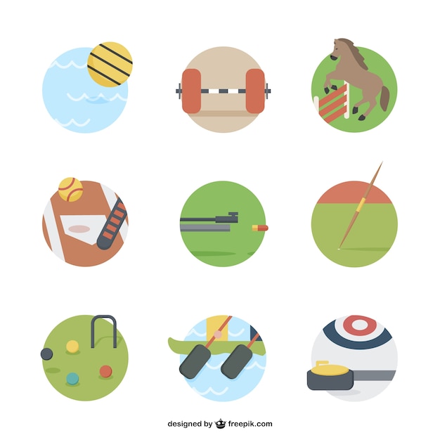 Sports equipment icons