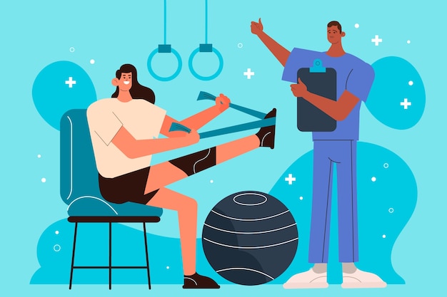 Free Vector sports physiotherapy illustration