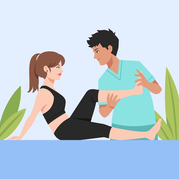 Sports physiotherapy illustration