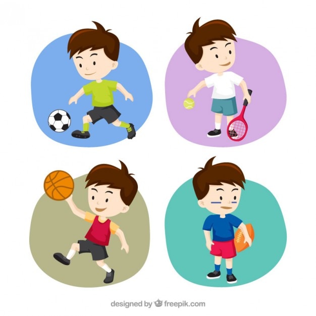 Free Vector sporty boy collection