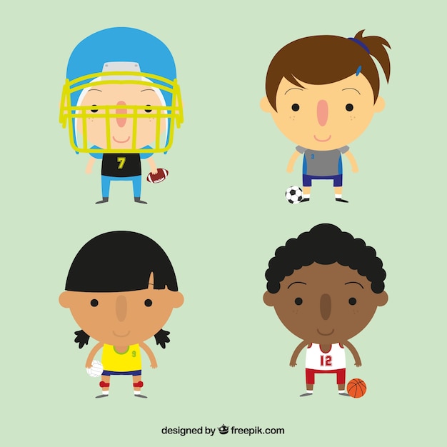 Free Vector sporty kids