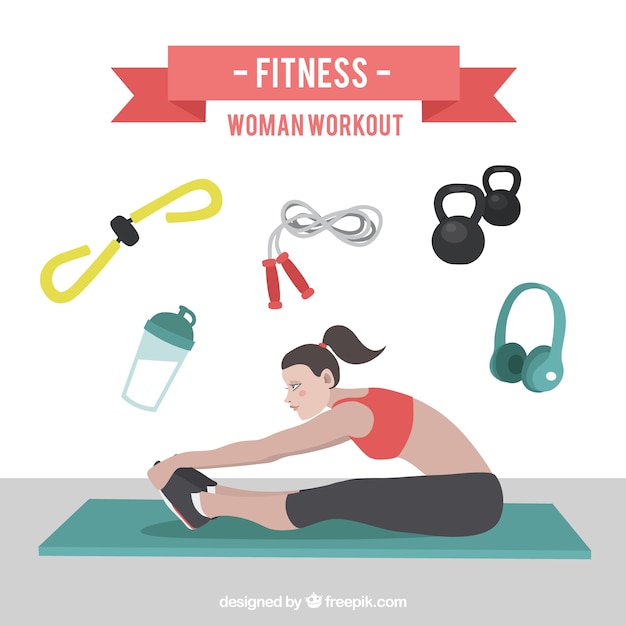 Free Vector a sporty woman