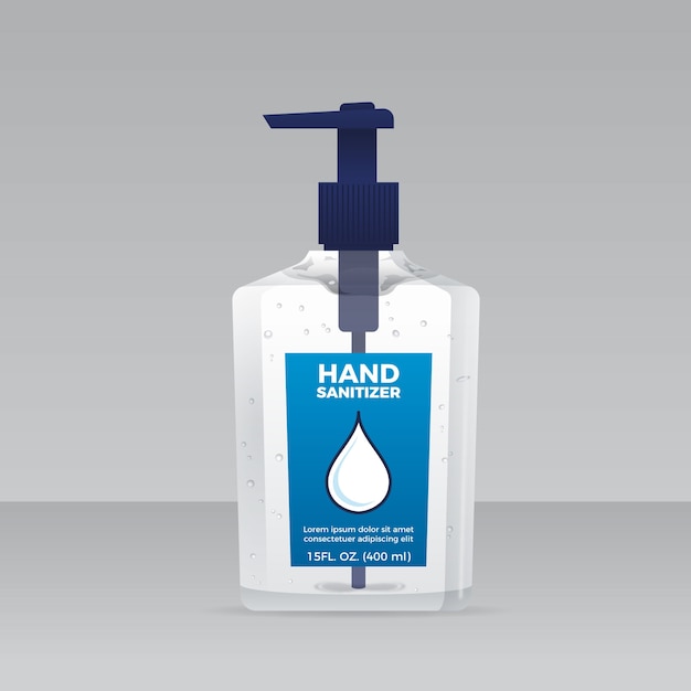 Spray bottle with hand sanitizer realistic style