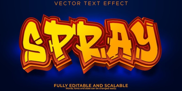 Free Vector spray text effect editable graffiti and street text style