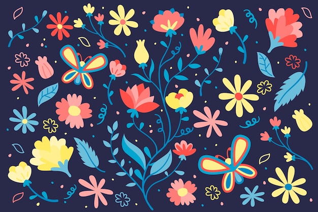 Spring background in flat design