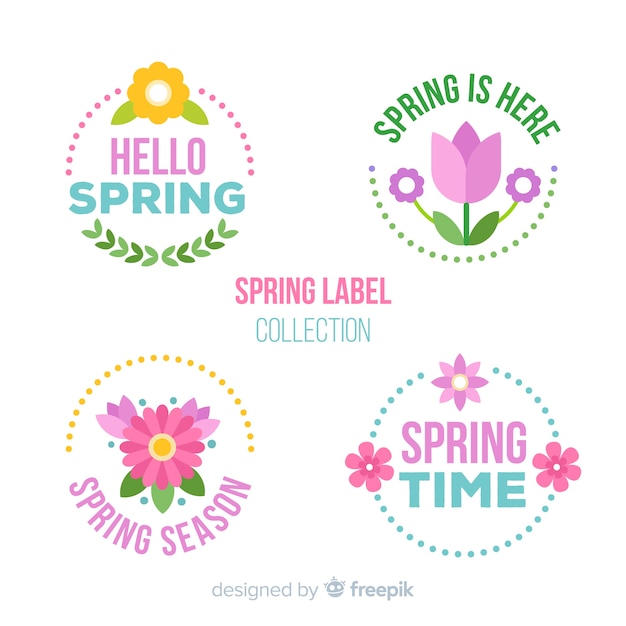 Free Vector spring badge collection