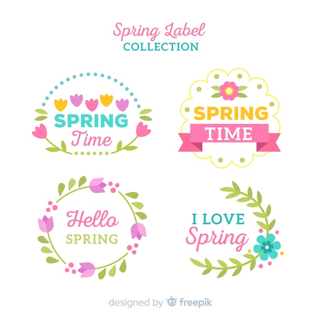 Free Vector spring badge collection