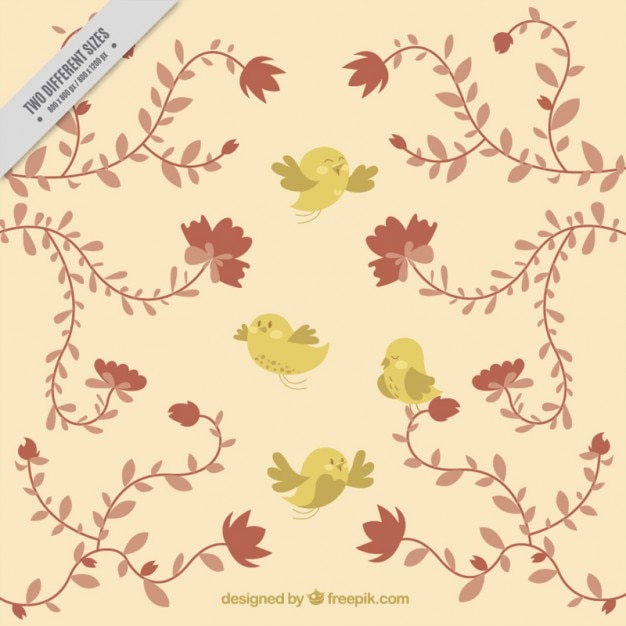 Free Vector spring birds background