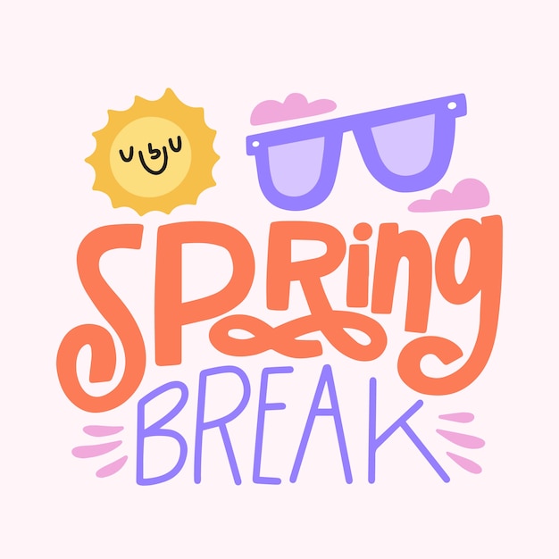 Spring break lettering concept